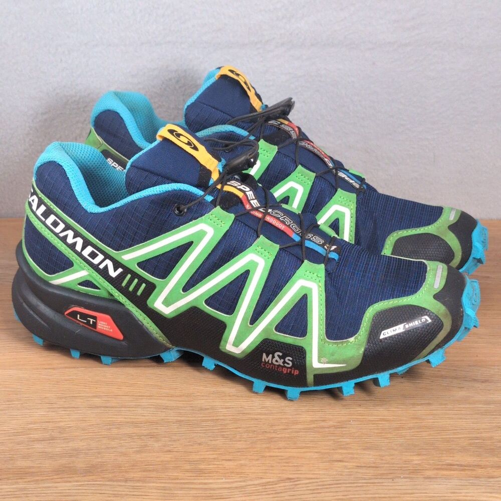 Salomon Speedcross 3 Men's 8 Trail Running Shoes Blue Rubber Lace-Up Agility